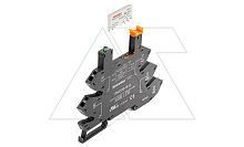 Реле с колодкой тонкое, 1CO, 24VDC, вх 12-24VAC/DC, пружина | код RNC1CO024+SNC05-S-A | Shenler