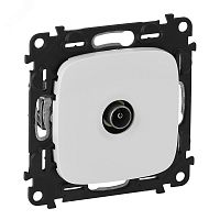 Valena ALLURE Розетка ТВ проходная 1.5дБ/14дБ 0-2400 МГц с лицевой панелью белая | код 753761 | Legrand