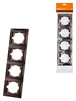 Рамка 4-х постовая вертикальная шоколад Лама TDM | код SQ1815-0535 | TDM