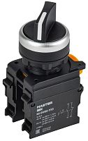Переключатель на 2 положения 1NO+1NC чёрный MASTER IEK | код MI-SW60-11X2-3-24-2-K02 | IEK