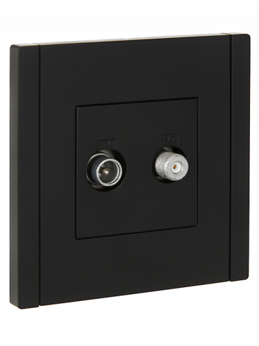 FORTE&PIANO Роз. двойная TV+SAT FP138 чер. IEK | код FP-AF20-O-K02 | IEK