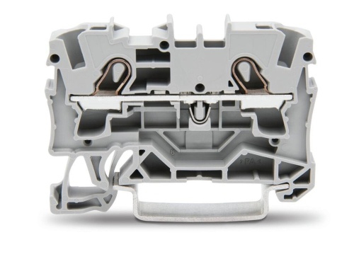 Клемма двухпроводная проходная 0.5-4(6)мм.кв. на DIN рейку | код. 2004-1201 | WAGO