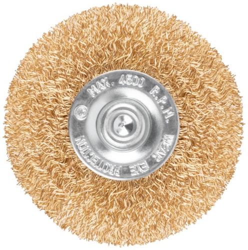 Щетка для дрели, Плоская, латунированная витая проволока 0,3 мм, 65 мм, блистер, Profi | код 82-915 | FIT фото 5