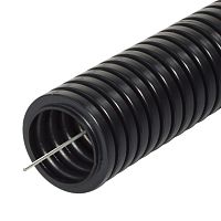 Труба гофрированная ПА негорючая (НГ) стойкая к ультрафиолету (УФ) черная с/з d40 мм (15м/960м уп/пал) Промрукав | код PR02.0208 | ПРОМРУКАВ
