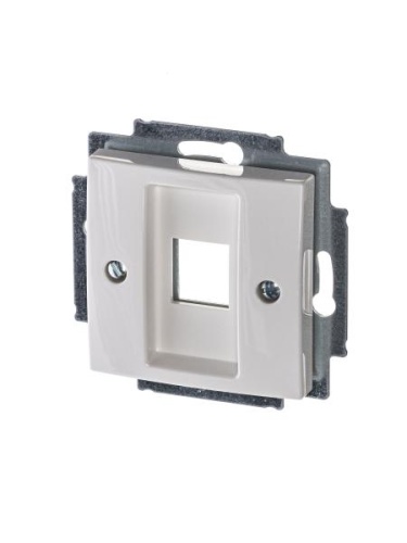 Basic 55 - Лицевая панель с суппортом для 1-го разьема Modular Jack (белый) | код 1753-0-0213 | ABB