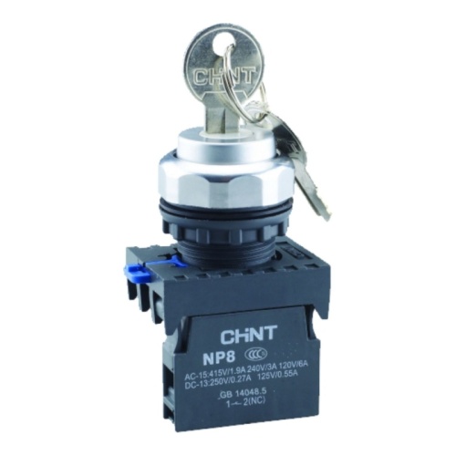 Переключатель ключом NP8-10Y/21, 2 положения самовозв.атом, 2НЗ, IP65 (R) | код 578671 | CHINT Переключатель ключом NP8-10Y/21, 2 положения самовозв.атом, 2НЗ, IP65 (R) | код 578671 | CHINT