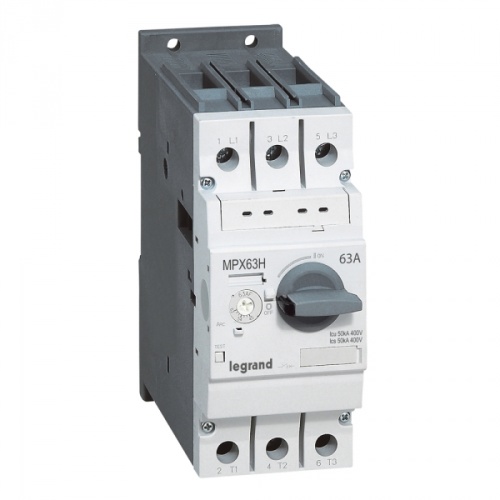 Автоматический выключатель для защиты электродвигателей MPX3 T63H 63A 50kA | код 417368 |  Legrand 