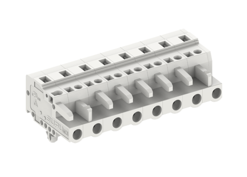 475609/030 Розетка каб., MCS, с монтаж.лапками, горизонт.,шаг 7.5мм, 9 конт., сер., шт | код 475609/030 | SUPU