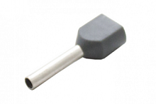 Наконечник штыревой втулочный изолированный двойной НШВИ(2) 0,75-10 цвет серый | код NSHvI2-0,75-10-G | Engard