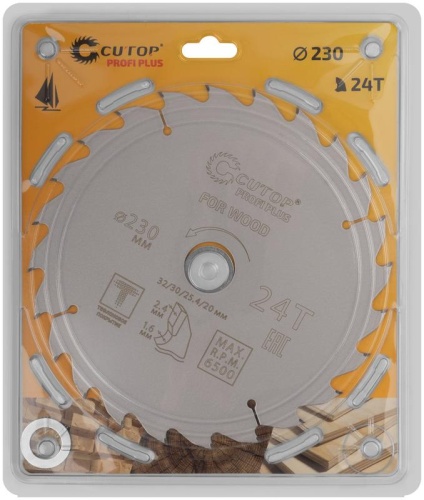 Диск пильный по дереву с тефлоновым покрытием 24Т, Profi plus, 230x1,6/2,4x32/30/25,4/20 мм | код 75-23024Т | FIT фото 2