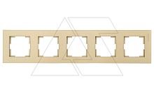 Rita - Рамка 5 постов, вертикальный монтаж, золото доре | код 2220-800-2585 | Mutlusan