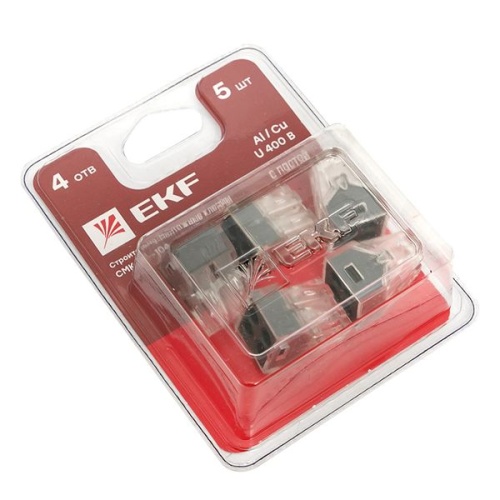 Строительно-монтажная клемма СМК 773-104 4 отверстия 1,0-2,5мм2 блистер (5шт,) PROxima | код plc-smk-104b | EKF фото 4