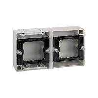 Коробка 2-х местная, горизонтальная, S44A, серый | код 4400761-035 | Simon