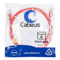 Cabeus PC-UTP-RJ45-Cat.6-1m-RD Патч-корд U/UTP, категория 6, 2xRJ45/8p8c, неэкранированный, красный, PVC, 1м | код 8691c | Cabeus