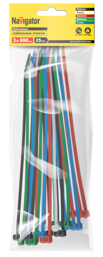 Хомут 14 120 NCT-036-300-25-C (уп.25шт) цветной Navigator | код 14120 | NAVIGATOR фото 3