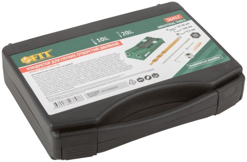 Кондуктор для глухих отверстий с ограничителем глубины двойной, пластиковый кейс | код 36417 | FIT фото 3 Кондуктор для глухих отверстий с ограничителем глубины двойной, пластиковый кейс | код 36417 | FIT фото 3