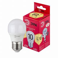 Лампа светодиодная RED LINE LED P45-10W-827-E27 R 10Вт P45 шар 2700К тепл. бел. E27 | Код. Б0050698 | ЭРА