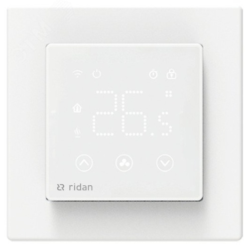 Термостат комнатный сенсорный встраиваемый Rsmart-SW с Wi-Fi подключением белый | код 088L1141R | Ридан
