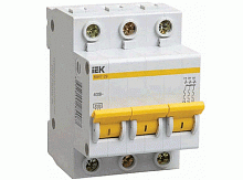 Модульный автоматический выключатель ВА47-29 3 полюса, 63А, х-ка C | код. MVA20-3-063-C | IEK 