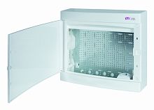 Щит пласт. наружн. исп. ECT 2x18PO MEDIA (8xRJ, розетка 230V, белая дверца) | код 001101309 | ETI