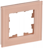 BRITE Рамка 1-мест. РУ-1-2-БрП стекло персиковый матовый IEK | код BR-M12-G-31-K96 | IEK