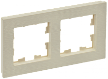 BRITE Рамка 2-мест. РУ-2-Бр беж. рифленый IEK | код BR-M22-51-K10 | IEK