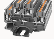 DSKK2.5-01P-11-00Z(H) Клемма PUSH-IN, 2 ур., 2.5 мм.кв., серый | код 11040000062| DEGSON