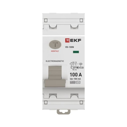 Выключатель дифференциального тока ВД-100N 2P 100А 100мА тип AC эл-мех 6кА PROXIMA EKF | код E1026M100100 | EKF фото 5
