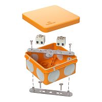 Коробка огнестойкая для о/п двухкомпонентная 60-0210-FR2.5-4 Е15-Е120 RAL2004 80х80х40 (44 шт/кор) Промрукав | код 60-0210-FR2.5-4 | ПРОМРУКАВ