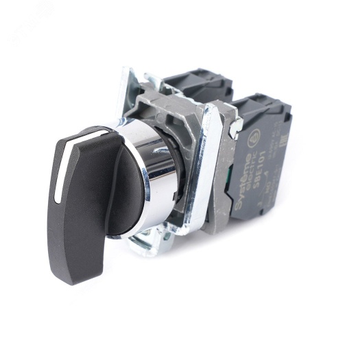 Переключатель SB4 в сборе модульный 22мм 3 позиции с фиксацией ручка 2НО | код SB4BJ33 | Systeme Electric