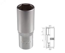 Головка торцевая глубокая шестигранная 1/2'', 15 мм | код TT16565 | Tolsen