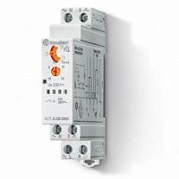 Модульный электронный лестничный таймер мультифункциональный, 1NO 16A, 3- или 4-проводная схема, питание 230В АC, ширина 17.5мм, степень защиты IP20, безвинтовые клеммы Push-in | код 14618230P000 | FINDER