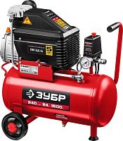 Компрессор поршневой Зубр КПМ-240-24 масляный 240л/мин 24л 1500Вт красный | код 1407279 | ЗУБР