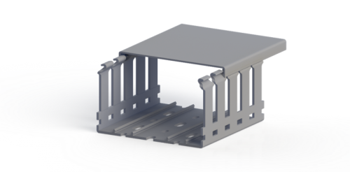 555 1006WS, KKD 1006, Перфорированный короб с крышкой, 100x60 (Широкий шаг перфорации) (ШxВ) Серый | код 0.0.0.5.551006WS | KLEMSAN