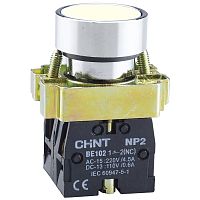 Кнопка управления NP2-BA11 без подсветки белая, 1НО, IP40 (R) | код 573954 | CHINT