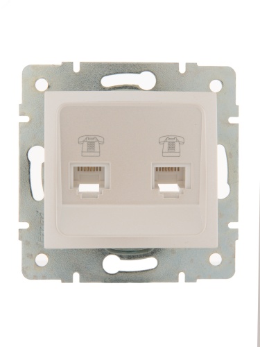 KARINA Розетка телефонная двойная евро жемчужно-белый перламутр (10шт/120шт) | код 707-3088-138 | Lezard