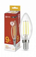 Лампа светодиодная LED-СВЕЧА-deco 9Вт свеча прозрачная 3000К тепл. бел. E14 1040лм 230В | код 4690612026183 | IN HOME