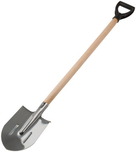 Лопата штыковая, нержавеющая сталь Профи, с деревянным черенком и V-ручкой 200х355х1420 мм | код 77175 | FIT фото 2