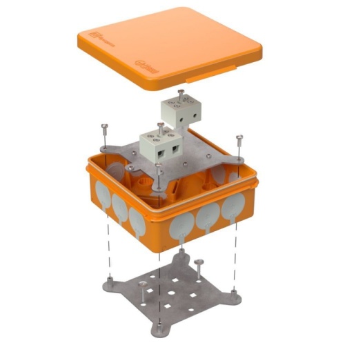 Коробка огнестойкая для о/п двухкомпонентная 60-0303-FR10.0-4 Е15-Е120 RAL2004 100х100х40 (16 шт/кор) Промрукав | код 60-0303-FR10.0-4 | ПРОМРУКАВ