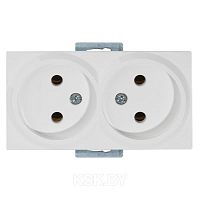 Rita - Розетка двойная 2x2P, (в комплекте с рамкой), белый | код 2220-203-0201 | Mutlusan