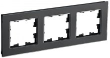 BRITE Рамка 3-мест. РУ-3-2-Бр стекло черн. матовый IEK | код BR-M32-G-31-K02 | IEK
