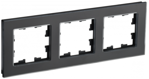 BRITE Рамка 3-мест. РУ-3-2-Бр стекло черн. матовый IEK | код BR-M32-G-31-K02 | IEK