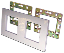 Рамка 2-постовая 45х45, с суппортами, белая | код LAN-FRS45x45/2-WH | LANMASTER