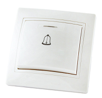 Кнопка звонковая с подсветкой 6А белая Таймыр TDM | код SQ1814-0010 | TDM