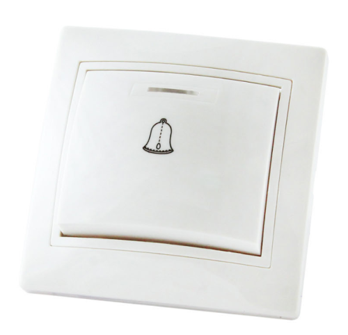 Кнопка звонковая с подсветкой 6А белая Таймыр TDM | код SQ1814-0010 | TDM