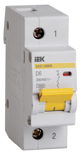 Выкл. авт. ВА47-100МА без тепл. расцеп. 1P 6А 10кА D IEK | код MVA43-1-006-D | IEK