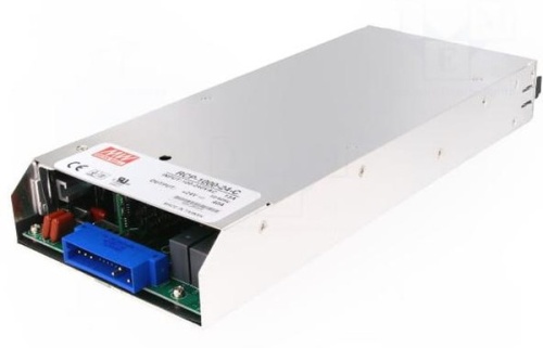Источник питания AC-DC, 960Вт, вход 90...264В AC 47...63Гц/127...370В DC, выход 24В/40А рег, выхода 23,2...24,8В, изоляция 3000В AC, в кожухе 295х127х41мм, -20...+60С, шина I2C | код RCP-1000-24-C | MeanWell