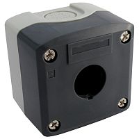 Кнопочный пост RUICHI GB5-D01, 1-местный, IP40/IP65, 10 А, 67х67х65 мм, открытой установки, серый/черный | код 66303 | Ruichi