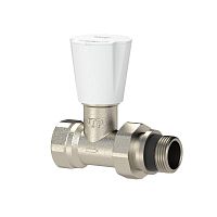 Вентиль для радиатора прямой с прокладкой латунь 1/2дюйм еврослот никель | код 41410 | RTP