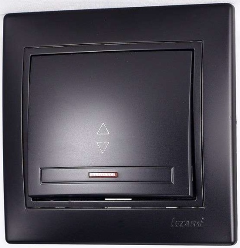 MIRA Выключатель проходной с подсветкой чёрный бархат со вставкой (10шт/120шт) | код 701-4242-114 | Lezard фото 2